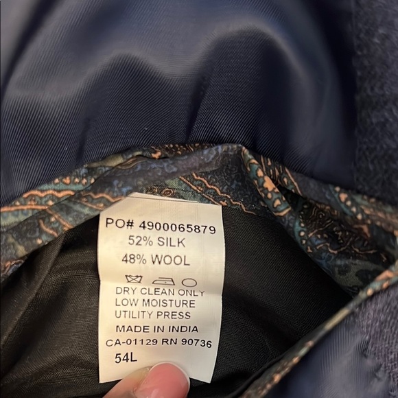 Men’s Ralph Lauren Dark Blue Checkered Blazer, Sz. XXL - Picture 4 of 11